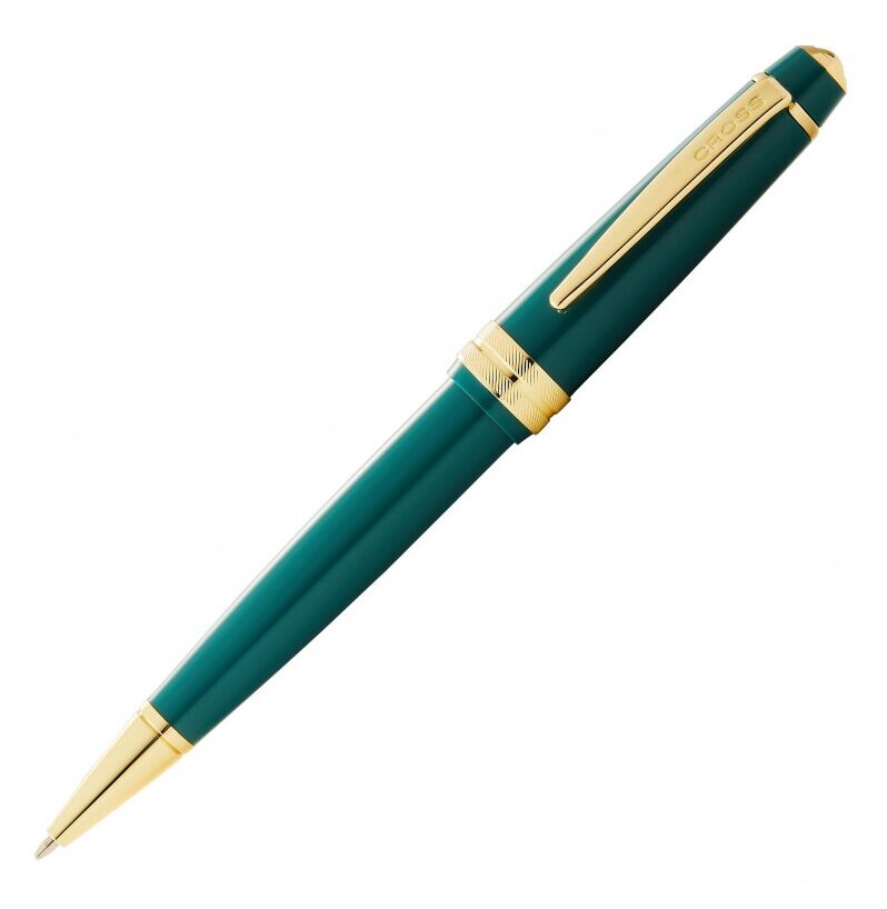 Ручка шариковая Cross Bailey Light Polished Green Resin and Gold Tone, смола зеленого цвета с позолоченными элементами AT0742-12