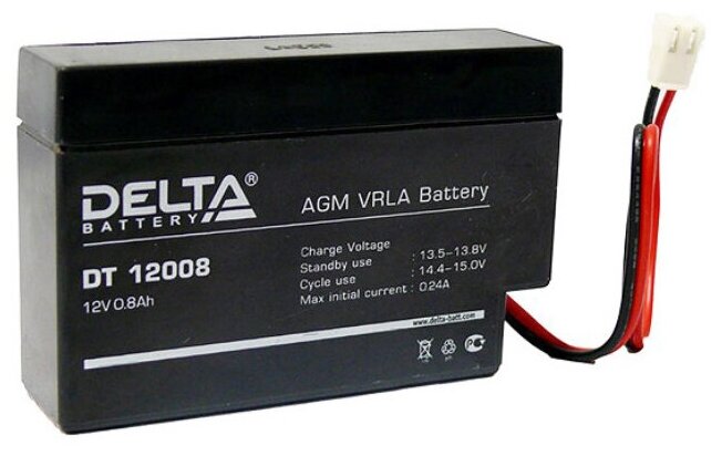 Аккумуляторная батарея для ОПС Delta , 12V, 0.8Ah - фото №2