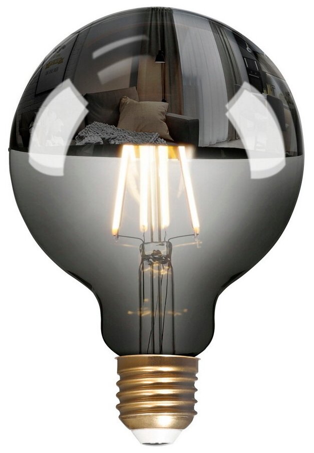 лампа светодиодная smartbuy led sbl-g95chromeart-7-30k-e27 е27 груша 7вт 3000к - фото №2