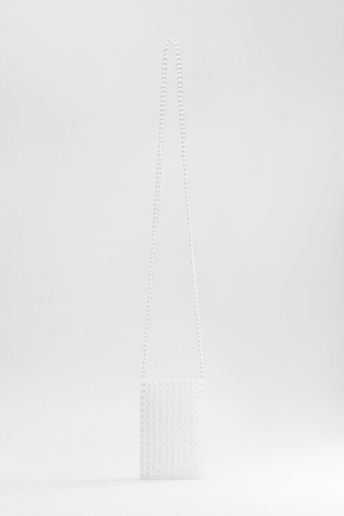 Сумка-чехол через плечо плетеная прозрачная из бисера Befree 2326020019-1 белый