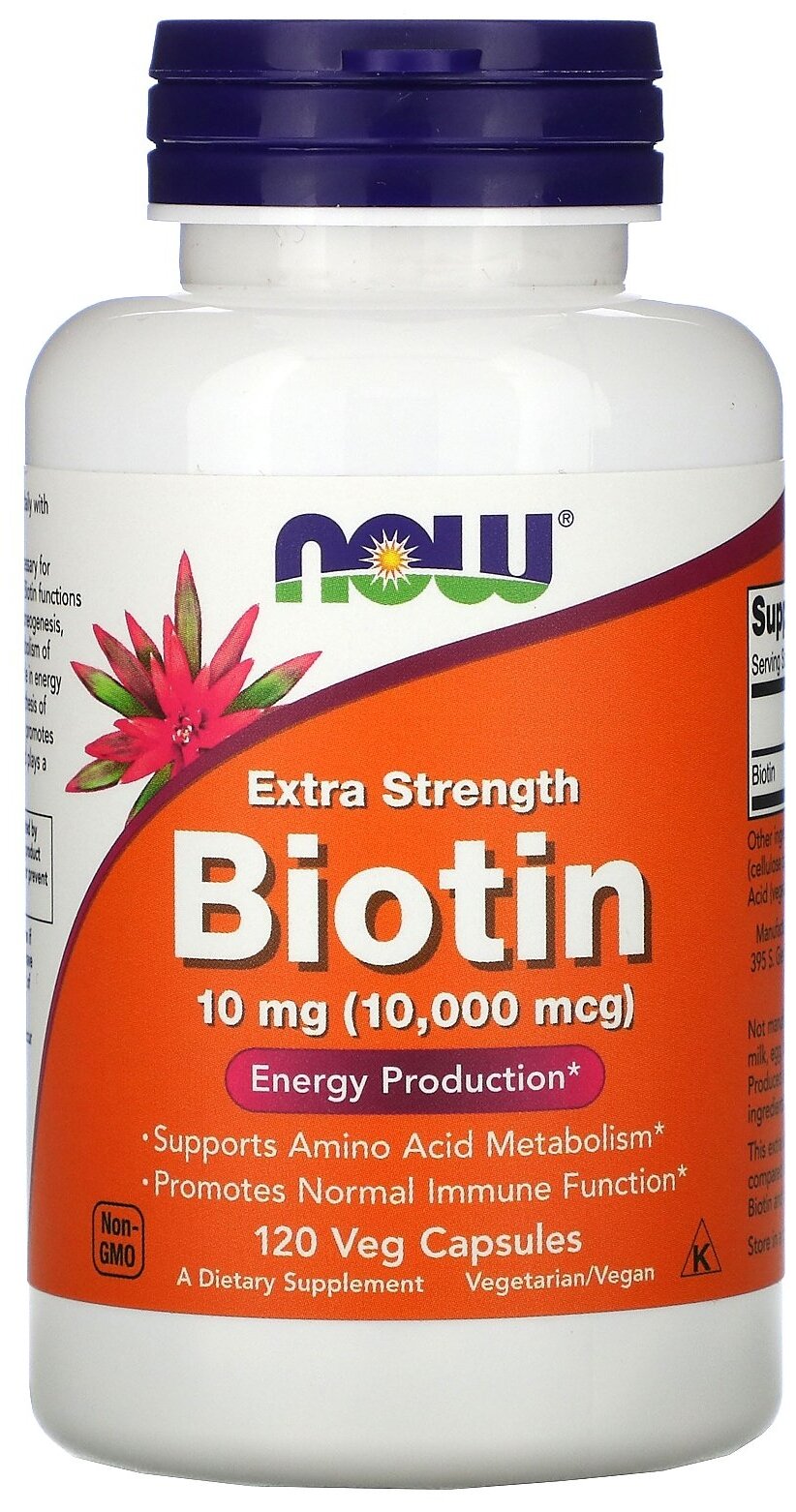Капсулы NOW Biotin Extra Strength