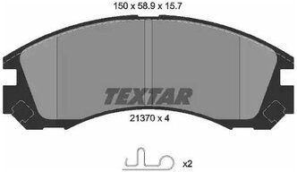 Дисковые тормозные колодки передние Textar 2137001 для Citroen, Mitsubishi, Peugeot (4 шт.)