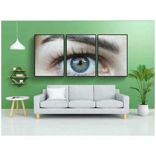 фото Набор модулных постеров для интерьера "синий, ресница, бровь" 60x90 см. в тубусе, без рамки lotsprints