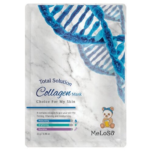 Meloso Тканевая маска для лица с коллагеном TOTAL SOLUTION MASK COLLAGEN, 25 мл