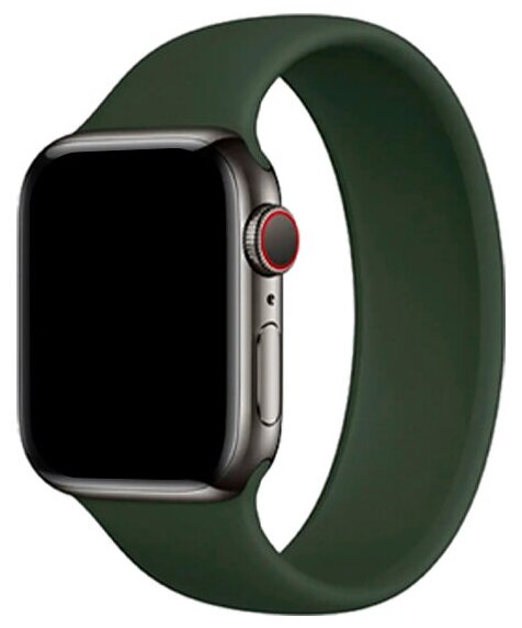 Ремешок-браслет силиконовый для Apple Watch 42/44/45/49мм (10), сосновый зеленый, M(145mm)