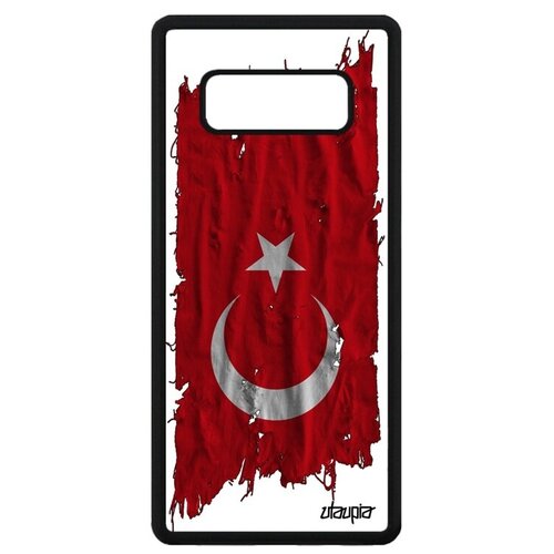 фото Противоударный чехол для мобильного // samsung galaxy note 8 // "флаг турции на ткани" страна государственный, utaupia, белый