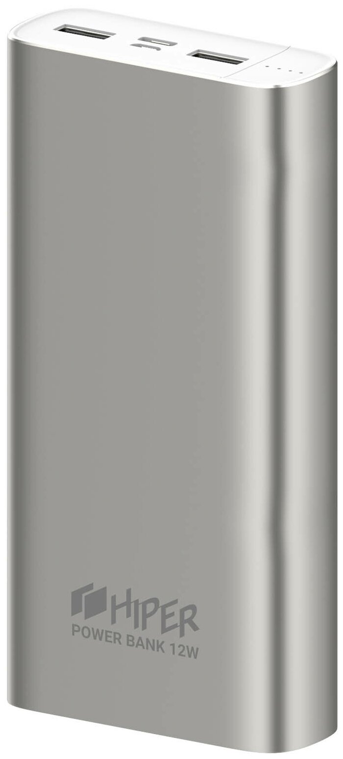 Внешний аккумулятор (Power Bank) HIPER METAL 20K, 20000мAч, серебристый [metal 20k silver]