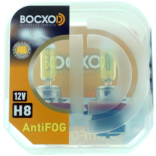 Автолампа галогеновая H8 12V 35W PGJ19 AntiFog 3000K 2шт (BOCXOD)