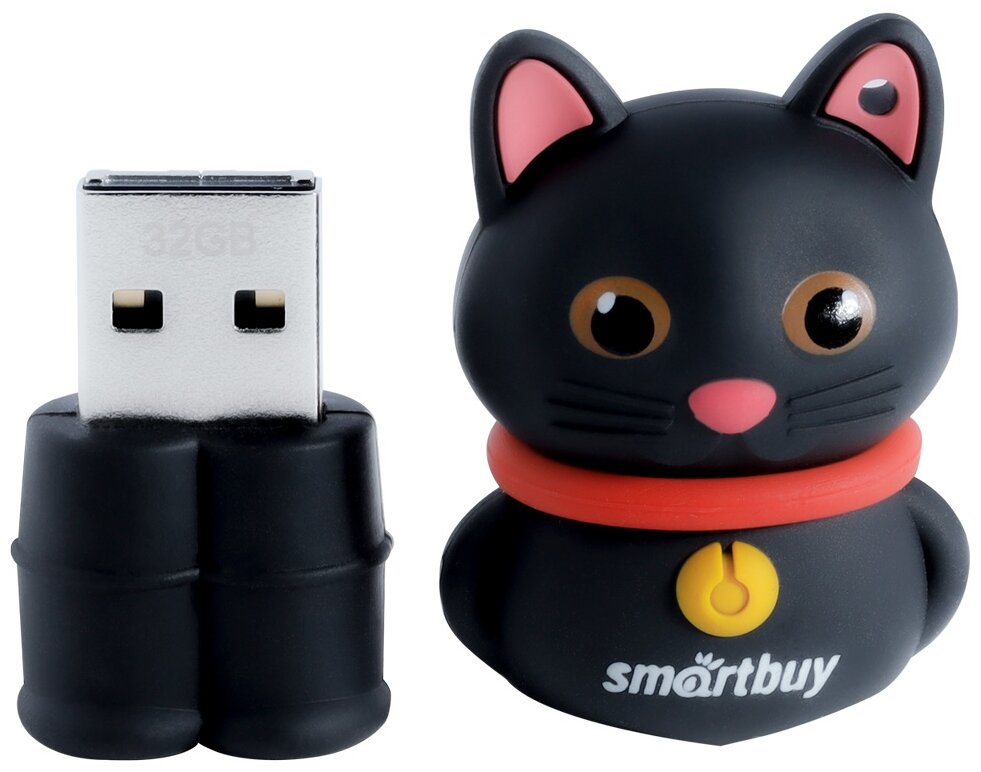 Флешка SmartBuy Wild Series Catty 32 ГБ, 1 шт., черный - фотография № 2