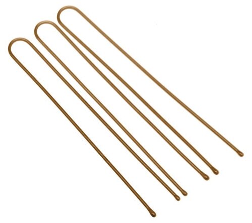 Шпильки DEWAL коричневые, прямые 60 мм, 24шт/уп, на блистере, мягкие DEWAL MR-SLT60P-3/24