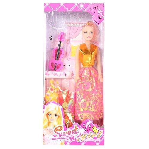 Кукла SweetGirl с платьями и скрипкой