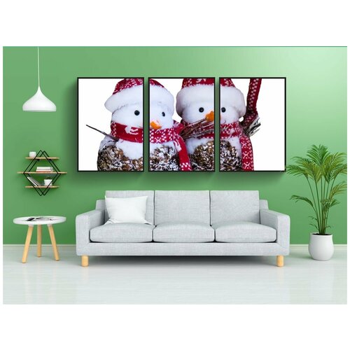 фото Набор модулных постеров для интерьера "снеговик, изолированный, зима" 60x90 см. в тубусе, без рамки lotsprints