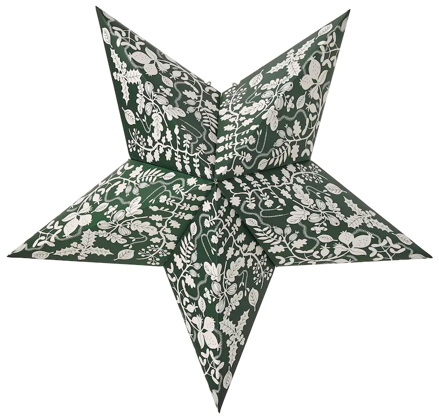 Абажур в форме звезды с растительным орнаментом - фотография № 1