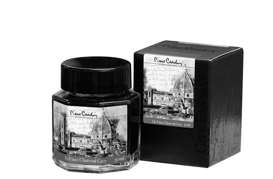 Флакон чернил Pierre Cardin 30мл, серия CITY FANTASY цвет Da Vinci Charcoal Grey (Серый да Винчи)