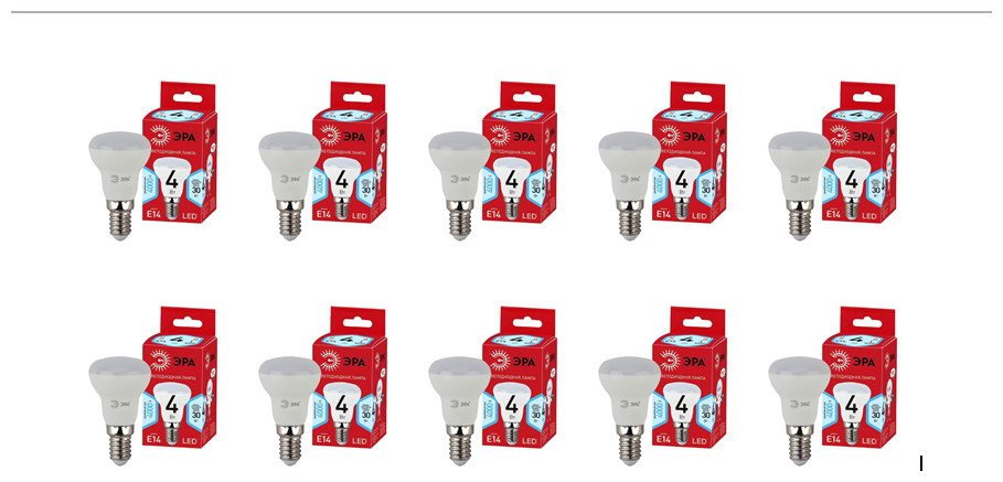 Лампочка светодиодная ЭРА RED LINE ECO LED R39-4W-840-E14 Е14 4Вт рефлектор белый свет, 10шт