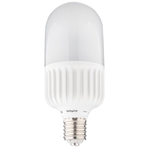 фото Лампа светодиодная navigator 45 вт e40 цилиндр t105 4000к естественный белый свет 176-264 в матовая