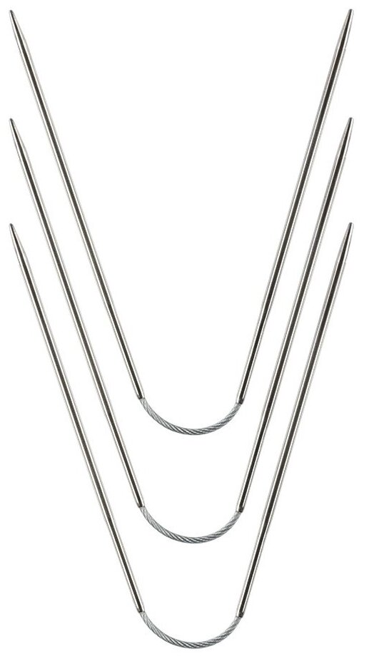 Спицы для вязания GAMMA гибкие, чулочные, металлические, d2,5мм, 21см, 3шт, 1шт