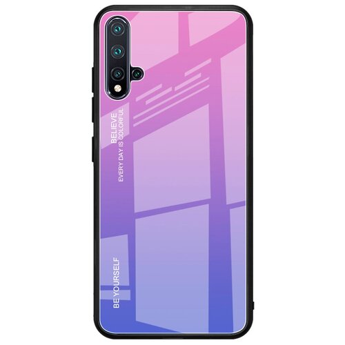 фото Чехол-бампер mypads для iphone 5 / 5s/ se/ 5se (айфон 5/ 5с/ 5се) стеклянный из закаленного стекла с эффектом градиент зеркальный блестящий переливающийся сиреневый