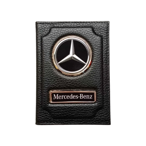 Обложка для автодокументов Mercedes-Benz (Мерседес) кожаная флотер