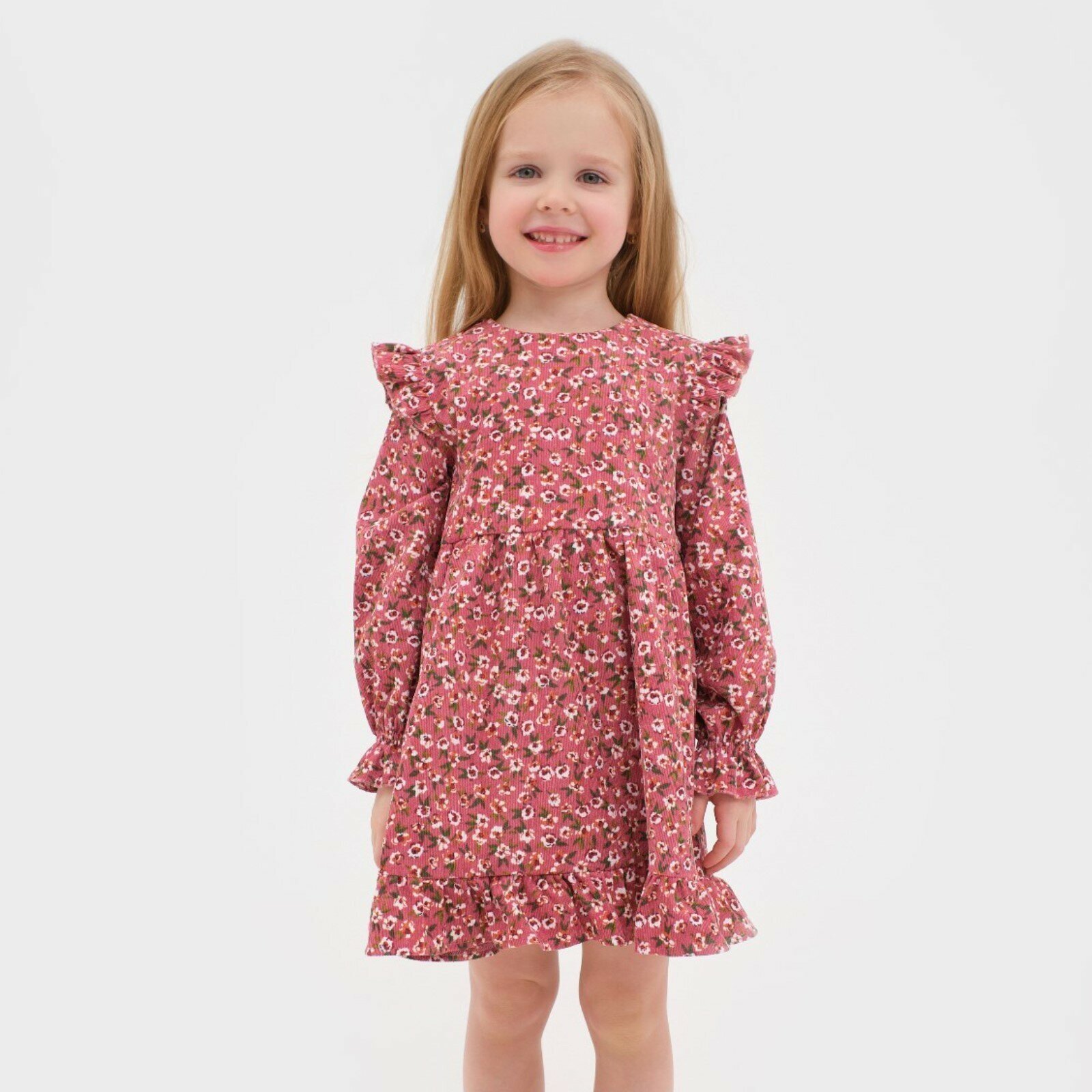 Платье детское KAFTAN "Цветы", р. 30 (98-104), розовый 7665091