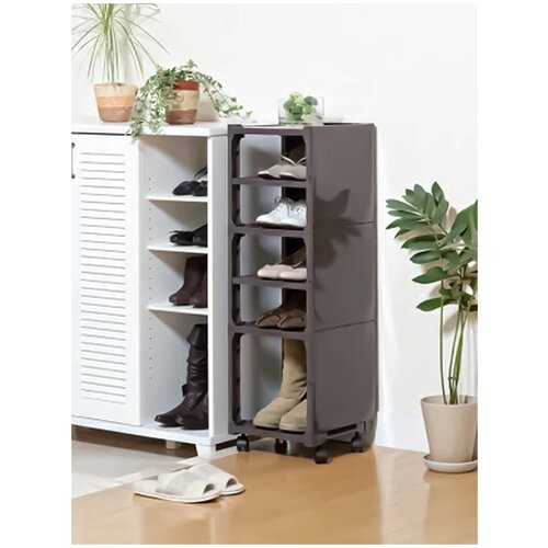 Этажерка для хранения на колесиках / Этажерка для обуви 6 секций 31,2х31,2х95 см Sanko