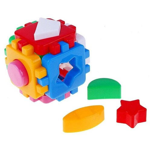 развивающая игрушка куб умный малыш 1 1 36 элементов микс Игрушка куб-сортер «Умный малыш» мини, 12 элементов