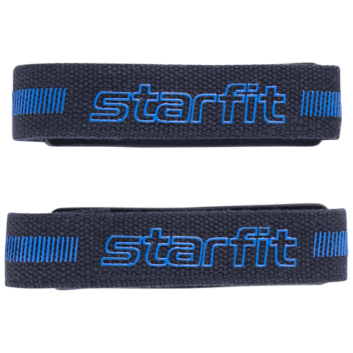 фото Крюки и лямки starfit лямки для тяги starfit su-812, с накладкой из eva, противоскользящие, черные