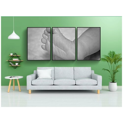 фото Набор модулных постеров для интерьера "оплачивать, младенец, детская ножка" 60x90 см. в тубусе, без рамки lotsprints