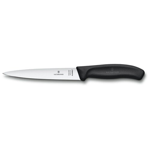 Нож филейный VICTORINOX SwissClassic с гибким прямым лезвием 16 см, чёрный