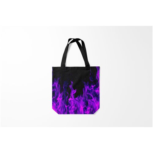 фото Сумка-шоппер / 40х40 см / популярные иллюстрации / текстуры фиолетовый огонь purple fire burnettie