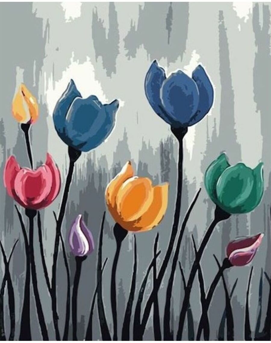 Картина по номерам 000 Art Hobby Home Разноцветные тюльпаны 40х50