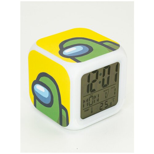 Детский настольный электронный будильник с подсветкой/ детские электронные настольные часы ночник Амонг Ас