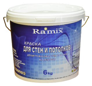 Краска водно-дисперсионная Ramix Эконом для стен и потолков
