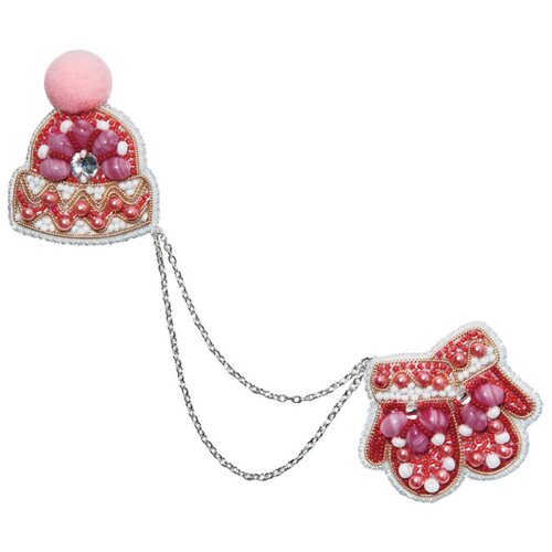 БП283 Набор для изготовления броши 'Шапка и варежки' 10,0*6,0см