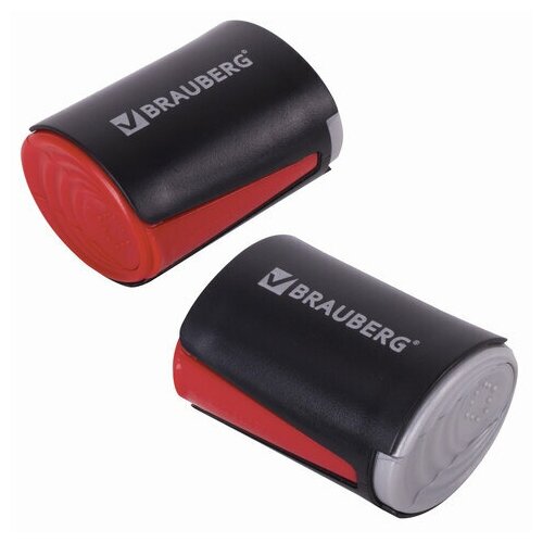 фото Точилка brauberg "delta", 2 отверстия для чернографитных и цветных карандашей, двусторонняя, с контейнером, 223592