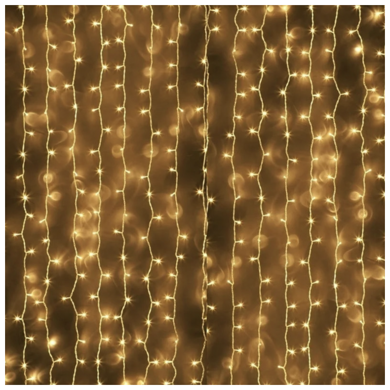 фото Гирлянда штора, занавес, светодиодные LED лампы 160л, 1.5 x 1.5 м, желтая