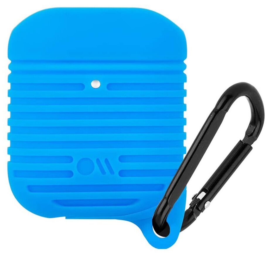 Чехол Case-Mate Tough Water Resistant Case для AirPods ярко-синий / чёрный карабин
