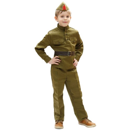 Костюм Бока Военная форма Солдат, размер 122-134, хаки бока с детская военная форма солдат рост 122 134 см без брюк 2277
