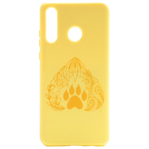 фото Чехол silky touch сats and birds для huawei p30 lite / honor 20s лапа желтый gosso