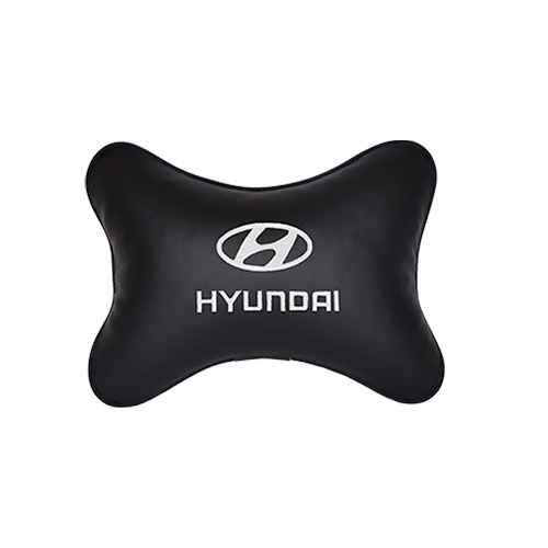 фото Подушка на подголовник экокожа black с логотипом автомобиля hyundai vital technologies