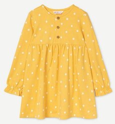 Жёлтое платье в горох для девочки Gloria Jeans, размер 4-5л/110