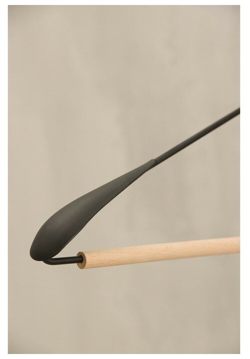 Вешалка-плечики для одежды с усиленными плечиками 42х22х3,2 см "Wood" цвет чёрный - фотография № 5
