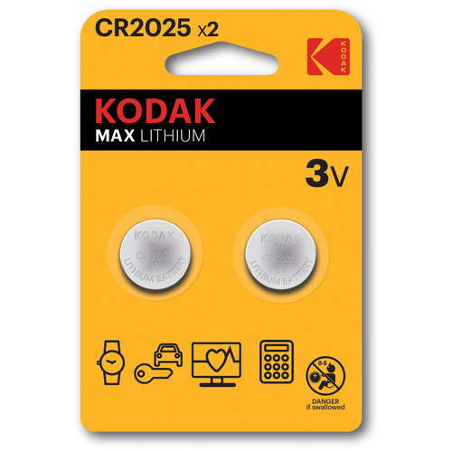 батарейки kodak cr2025 2bl max lithium 2 шт Батарейка KODAK CR2025-2BL