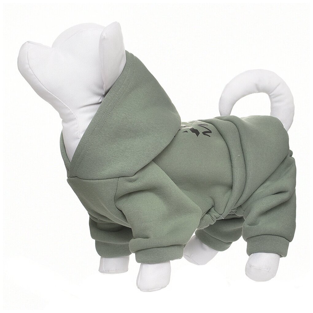 Yami-Yami одежда Костюм для собаки с капюшоном зелёный S (спинка 23 см) лн26ос 0,08 кг 57534 - фотография № 3