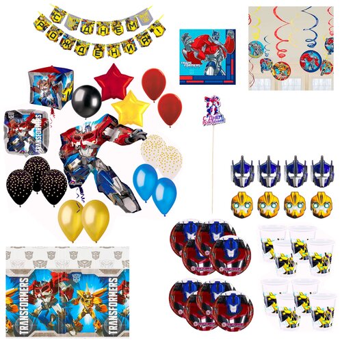 фото Набор для праздника «трансформеры» на 8 персон и латексных и фольгированных шаров
