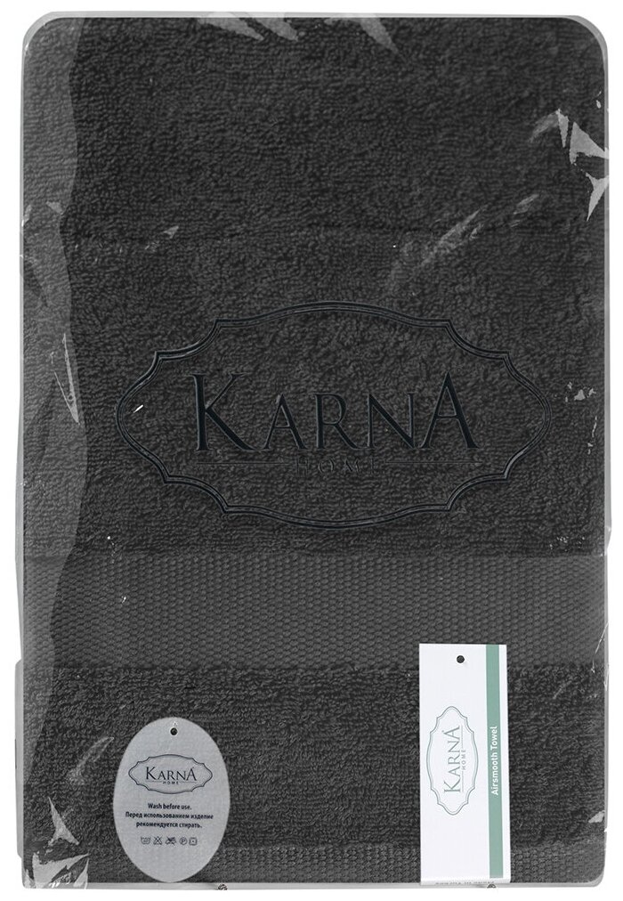 Karna Полотенце Arel цвет: темно-коричневый (70х140 см) br40791 - фотография № 5