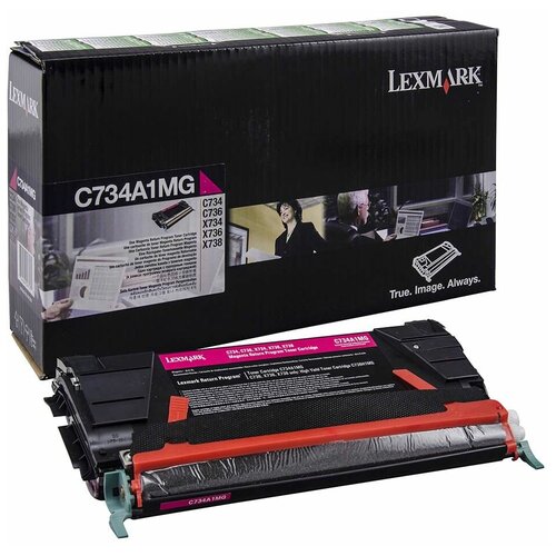 Картридж Lexmark C734A1MG пурпурный оригинальный тонер картридж lexmark 50f5h0e черный для лазерного принтера оригинал