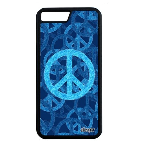 фото Защитный чехол на смартфон // apple iphone 8 plus // "peace and love" рисунок &, utaupia, голубой