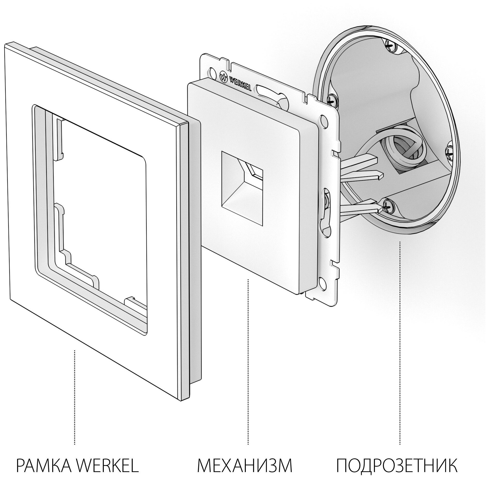 Розетка для интернета / телефона Werkel WL03-RJ-45 Aluminium - фотография № 3