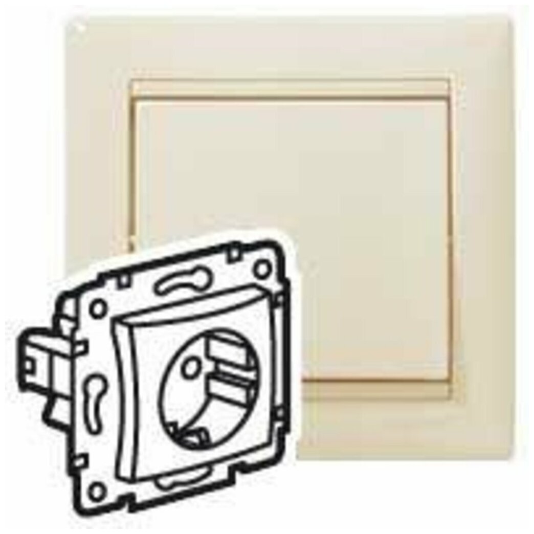 Valena 695613 Розетка с заземляющим контактом (16 А, под рамку, скрытая установка, шторки, слоновая кость) Legrand - фото №11